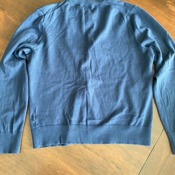 J. Crew Cardigan Sweater L Button Front Navy Blue Stretch Capsule Lightweight - Picture 4 of 4